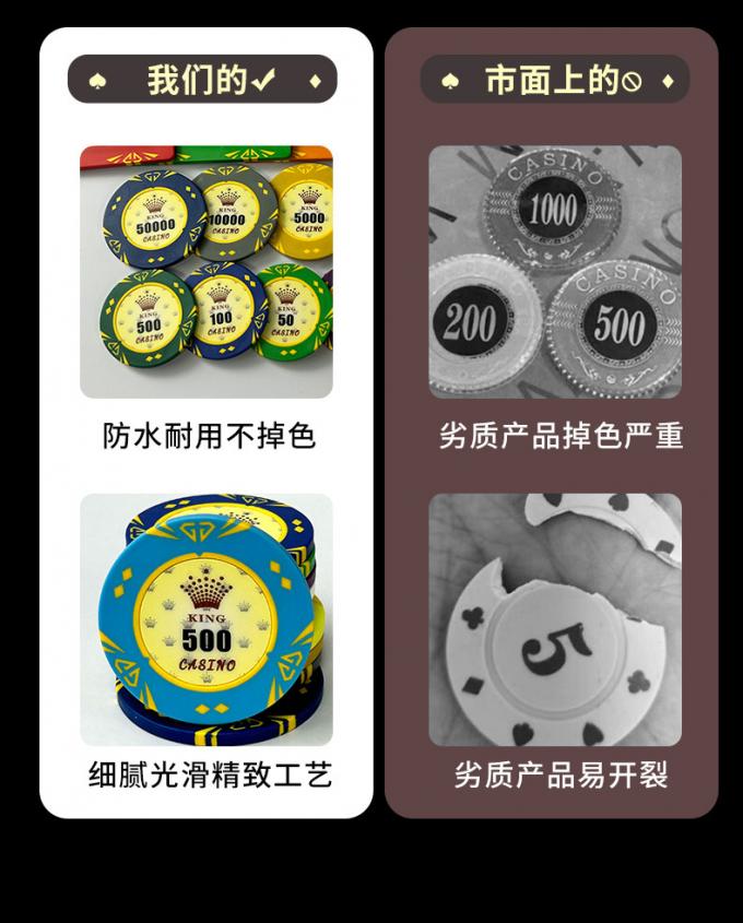 黏土钻石款赌场筹码色彩展示