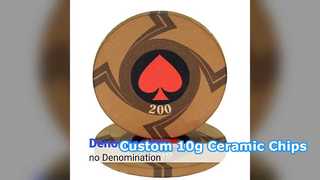 Ceramic Poker Chips 10g Casino Tokens Custom Logo 13 Denominations for Tournaments